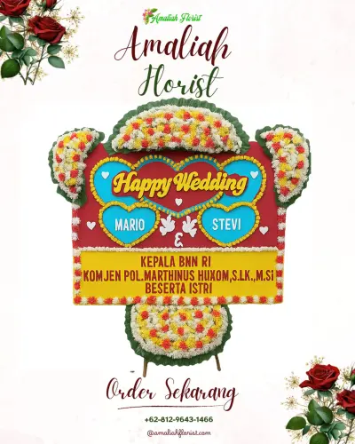 Karangan Papan Bunga Pernikahan di Padaan